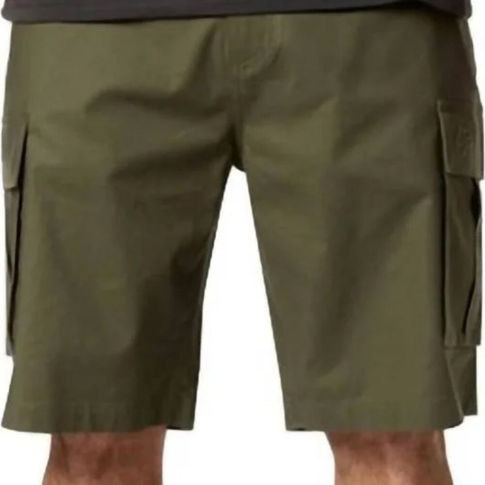 Fox Racing Slambozo 2.0 Shorts Canvas Cargo Pockets Belt Loop Olive Green 30